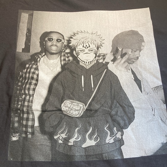 Unisex EUC Medium Huncho Jack-Quavo/Travis Scott Graphic T Shirt Black - Picture 4 of 7
